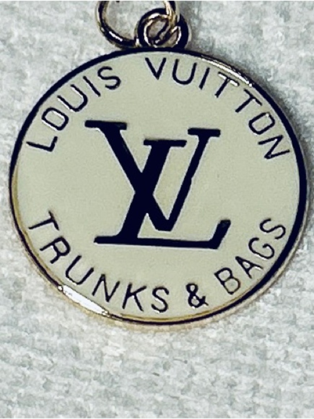 Louis Vuitton Black & Cream Round LV Trunks & Bags Charm